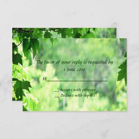 Leafy Wedding RSVP (Vorne/Hinten)