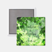 Leafy Wedding Save the Date Magnet (Vorderseite/Rückseite)