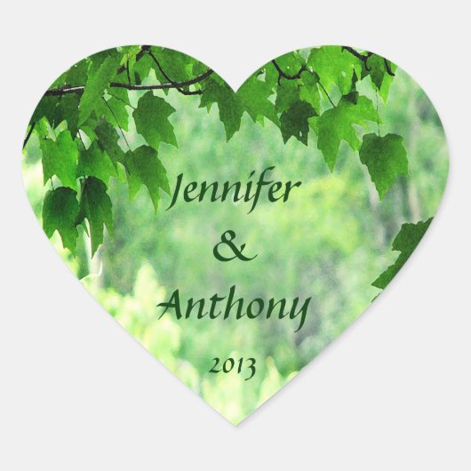 Leafy Wedding Stickers (Vorderseite)