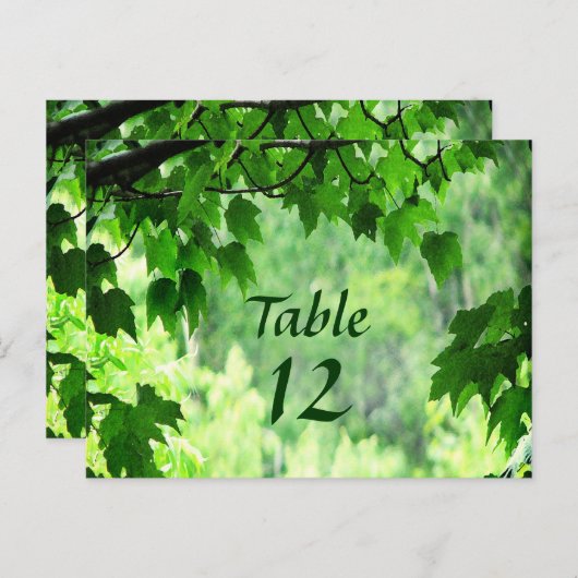 Leafy Wedding Tischnummer (Vorne/Hinten)