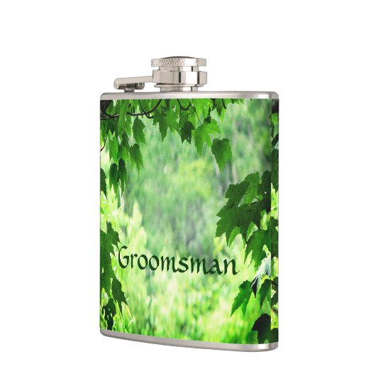 Leafy Wedding Trauzeuge Flachmann (Links)