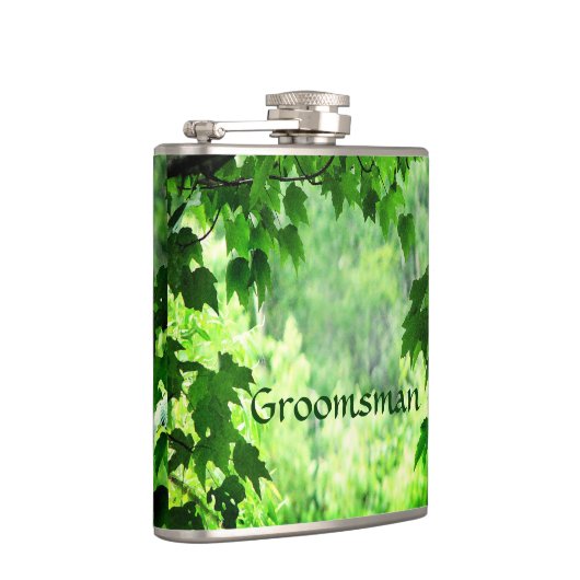 Leafy Wedding Trauzeuge Flachmann (Rechts)