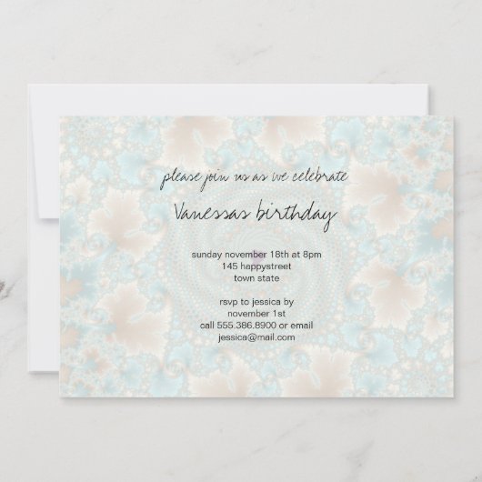 Leafy Whorls Fraktal Einladung (Rückseite)