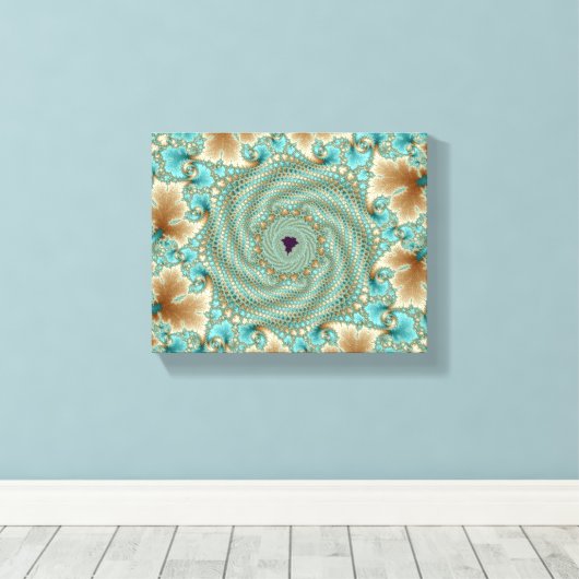 Leafy Whorls Fraktal Leinwanddruck (Insitu (Holzboden))