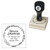 Leafy Wreath Address Briefmarke Gummistempel (Stempel)