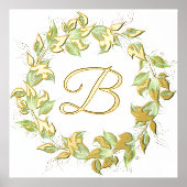 Leafy Wreath mit Monogramm Foliendrucke (Vorderseite)