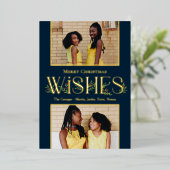 Leafy wünscht Foil Holiday Card Editable Farbe Folieneinladung (Stehend vorne)