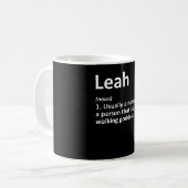 LEAH Definition Personalisiert Name Funny Birthday Kaffeetasse (Vorderseite Links)