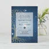 Leah G Elegant Chic Bar Mitzvah Jüdische Torah Chi Einladung (Stehend Vorderseite)