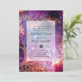 Leah G Elegant Chic Bar Mitzvah Jüdische Torah Chi Einladung (Stehend Vorderseite)