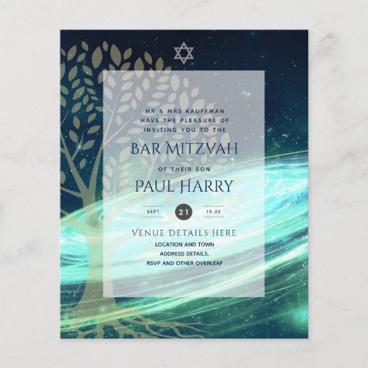 Leah G Elegant Chic Bar Mitzvah Jüdische Torah Chi Flyer (Vorne)