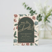 Leah G Emerald Green Terracotta Fall Save the Date (Stehend Vorderseite)