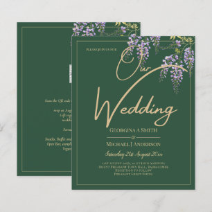 Leah G Green Lila WISTERIA Wedding INVITE