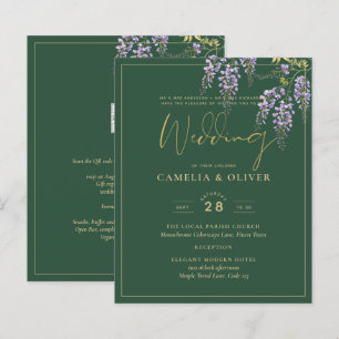 Leah G Green Lila WISTERIA Wedding INVITE