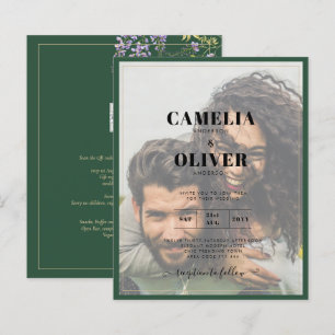Leah G Green Lila WISTERIA Wedding INVITE