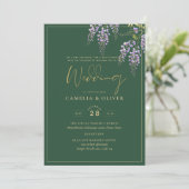 Leah G Green Lila WISTERIA Wedding INVITE Einladung (Stehend Vorderseite)