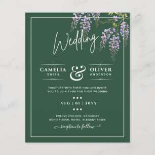 Leah G Green Lila WISTERIA Wedding INVITE Flyer