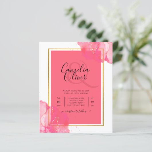 Leah G Lachs PINK GOLD WEDDING Alkohol Tinte (Stehend Vorderseite)