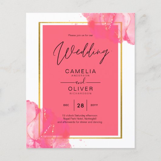 Leah G Lachs PINK GOLD WEDDING Alkohol Tinte Flyer (Vorne)