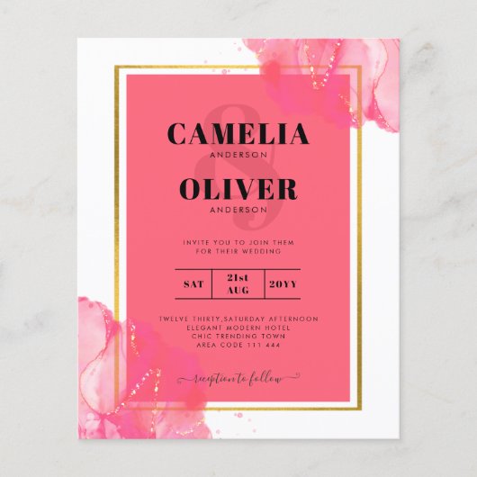 Leah G Lachs PINK GOLD WEDDING Alkohol Tinte Flyer (Vorne)