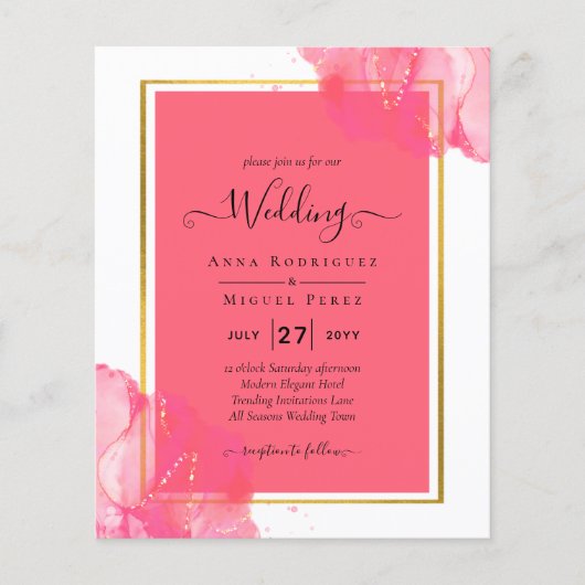Leah G Lachs PINK GOLD WEDDING Alkohol Tinte Flyer (Vorne)