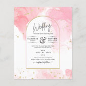 Leah G PINK GOLD INK Abstrakt Wedding INVITE (Vorderseite)