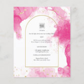 Leah G PINK GOLD INK Abstrakt Wedding INVITE (Rückseite)