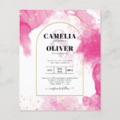 Leah G PINK GOLD INK Abstrakt Wedding INVITE (Vorderseite)