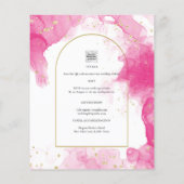 Leah G PINK GOLD INK Abstrakt Wedding INVITE (Rückseite)
