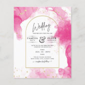 Leah G PINK GOLD INK Abstrakt Wedding INVITE (Vorderseite)