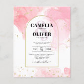 Leah G PINK GOLD INK Abstrakt Wedding INVITE (Vorderseite)
