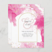 Leah G PINK GOLD INK Abstrakt Wedding INVITE (Vorne/Hinten)