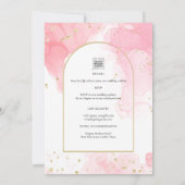 Leah G PINK GOLD INK Abstrakt Wedding INVITE Einladung (Rückseite)