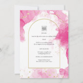 Leah G PINK GOLD INK Abstrakt Wedding INVITE Einladung (Rückseite)