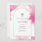 Leah G PINK GOLD INK Abstrakt Wedding INVITE Einladung (Rückseite)