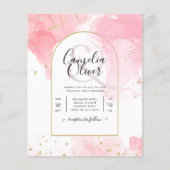 Leah G PINK GOLD INK Abstrakt Wedding INVITE Flyer (Vorne)