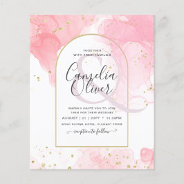 Leah G PINK GOLD INK Abstrakt Wedding INVITE Flyer