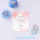 Leah G PINK GOLD INK Abstrakt Wedding INVITE Flyer (Einzeln)