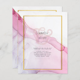 Leah G PINK Lila Tinte Abstrakt Wedding INVITE