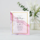 Leah G PINK Lila Tinte Abstrakt Wedding INVITE (Stehend Vorderseite)