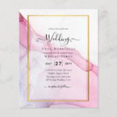 Leah G PINK Lila Tinte Abstrakt Wedding INVITE (Vorderseite)