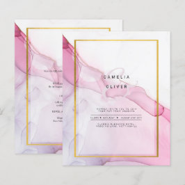 Leah G PINK Lila Tinte Abstrakt Wedding INVITE