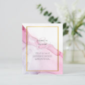 Leah G PINK Lila Tinte Abstrakt Wedding INVITE (Stehend Vorderseite)