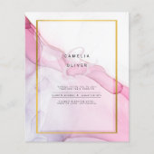 Leah G PINK Lila Tinte Abstrakt Wedding INVITE (Vorderseite)