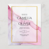 Leah G PINK Lila Tinte Abstrakt Wedding INVITE (Vorderseite)