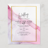 Leah G PINK Lila Tinte Abstrakt Wedding INVITE (Vorderseite)