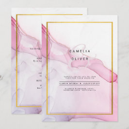Leah G PINK Lila Tinte Abstrakt Wedding INVITE Einladung