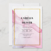 Leah G PINK Lila Tinte Abstrakt Wedding INVITE Einladung (Vorderseite)