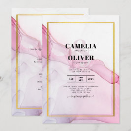 Leah G PINK Lila Tinte Abstrakt Wedding INVITE Einladung