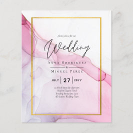 Leah G PINK Lila Tinte Abstrakt Wedding INVITE Flyer